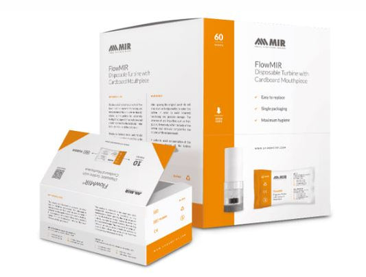 MOUTHPIECE,Disposable, factory-calibrated turbine flowmir, individually packaged with cardboard mouthpiece
